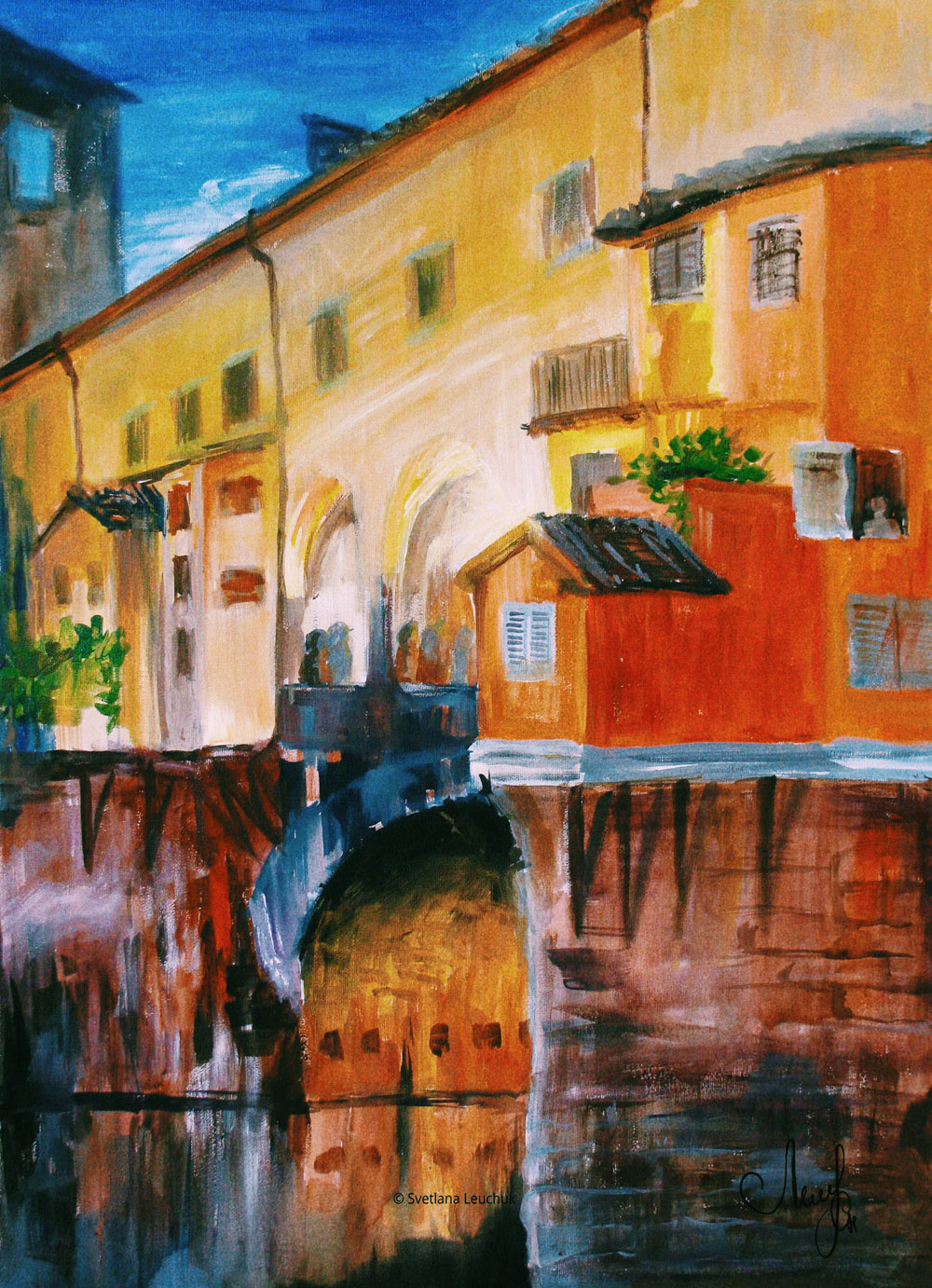 acrylic-painting-by-lanagraphic-Ponte-Vecchio-Florence