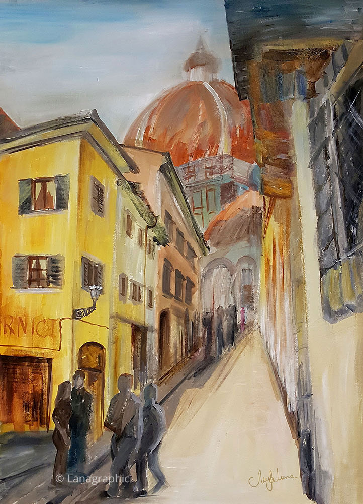 acrylic-painting-walk-in-Florence-Lanagraphic