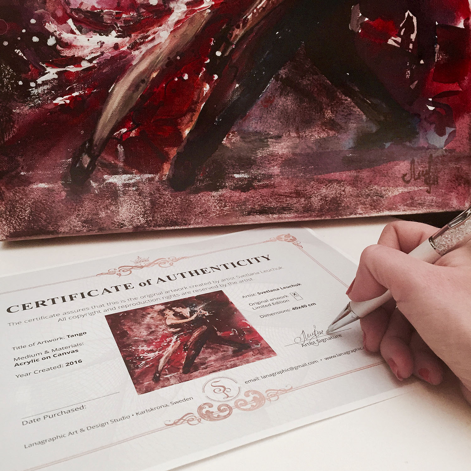 artist Lana Leuchuk-certificate-of-authenticity-sign