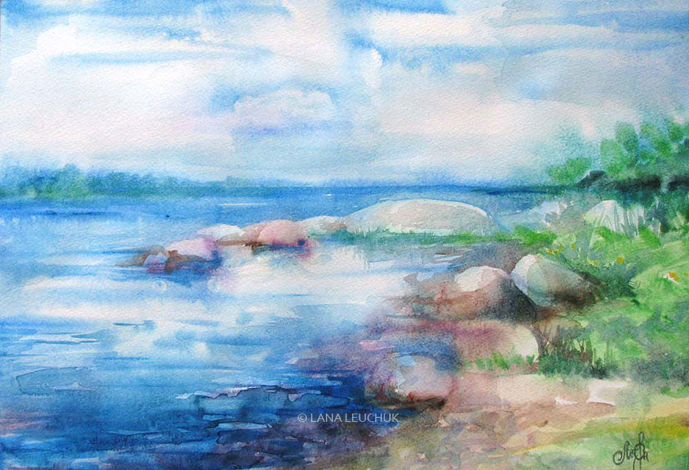 somewhere-on-the-Karlskrona-island-art-by-Lana-Leuchuk-watercolor-painting