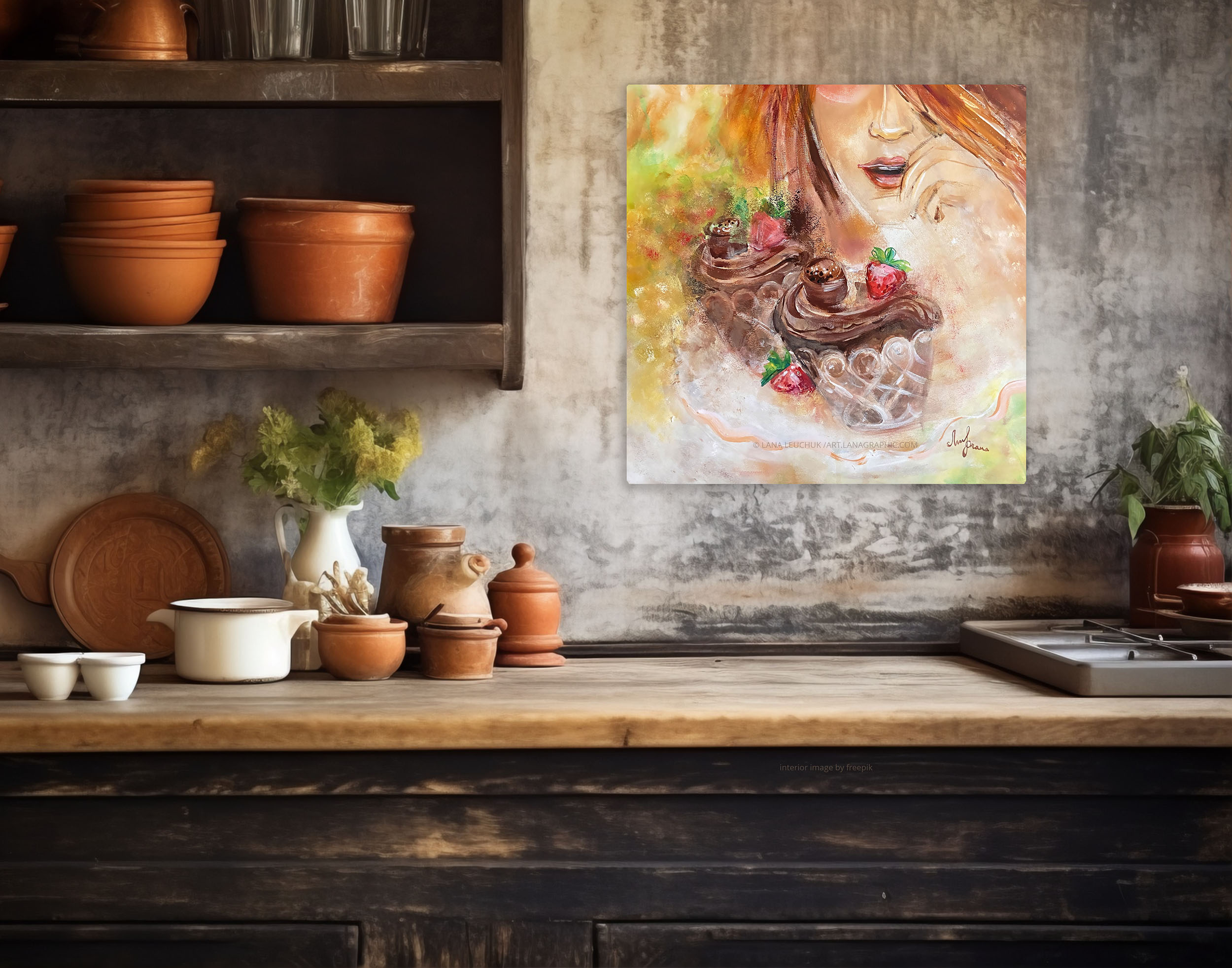 kitchen interior-wirh-artwork-by-lana leuchuk-sweet-temptations